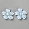 Resion Cabochons, Flower, Aqua, 26x4.5mm