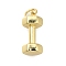 Brass Pendants, Dumbbell Charms, with Jump Ring, Long-Lasting Plated, Lead Free & Cadmium Free, Real 18K Gold Plated, 16x8x7mm