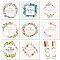 10 Sheets Paper Lip Balm Adhesive Label Stickers, Flower, 50x50mm, 8 styles/sheet