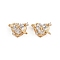 Brass Micro Pave Cubic Zirconia Beads, Heart, Real 18K Gold Plated, 10.5x14.5x8mm, Hole: 1.6mm