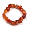 Dyed & Heated Natural Agate Nugget Beaded Stretch Bracelets, Tomato, Inner Diameter: 2 inch(5.2cm)