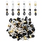 60Pcs 12 Styles Eyeglass Holders, Glasses Rubber Loop Ends, with Brass Findings, Platinum & Golden, 19~20x4.2~6mm, Hole: 2~2.5x3~5mm, 5pcs/style