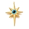 Brass Resin Pendants, Star with Eye, with Loop, Real 18K Gold Plated, 29.5x20.5x5mm, Hole: 1.4mm