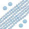 2 Strands Natural Aquamarine Beads Strands, Faceted, Round, 3mm, Hole: 0.5mm, about 132pcs/strand, 15.7 inch(40cm)