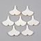 Natural Freshwater Shell Cabochons, Ginkgo Leaf, Linen, 24~25x27~27.5x3mm