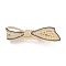 Alloy Crystal Rhinestone Hair Barrettes, with Imitation Pearl Beads, Bowknot, Light Gold, 24x88x22mm