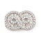 Brass Micro Pave Clear Cubic Zirconia Slide Charms, Long-Lasting Plated, Infinity, Platinum, 16x10x5mm, Hole: 1.5x10mm and 3x1.5mm