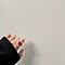 Heart Acrylic Finger Rings for Women, White, Inner Diameter: 17mm