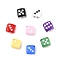 Spray Printed Opaque Acrylic Beads, Dice, Mixed Color, 20x20x20.5mm, Hole: 3mm