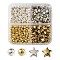 500Pcs 4 Style Iron & CCB & ABS Plastic Spacer Beads, Round & Star, Mixed Color, 4~6x4~6.5x3~3.5mm, Hole: 1~1.5mm