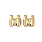 304 Stainless Steel Charms, Letter, Ion Plating(IP), Real 18K Gold Plated , Letter M, 7.5x7.5x3.5mm, Hole: 1.8mm