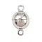 Brass Magnetic Clasp, Round, Rack Plating, Long-Lasting Plated, Lead Free & Cadmium Free, Platinum, 14.5x8x8mm, Hole: 1.6mm