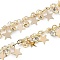 Handmade Brass & Rhinestone Chains, for Necklaces Bracelets Making, Long-Lasting Plated, Soldered, with Spool, Star, Light Gold, 3x1.5x1mm, about 16.40 Feet(5m)/Roll