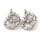 Brass Micro Pave Cubic Zirconia Pendants, Pretzel Charms, Long-Lasting Plated, Cadmium Free & Lead Free, Rack Plating, Platinum, 10x14x4.5mm, Hole: 1.8mm