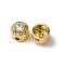 Rack Plating Brass Micro Pave Cubic Zirconia Flat Round Beads, Real 18K Gold Plated, Long-Lasting Plated, Cadmium Free & Nickel Free & Lead Free, Clear, 7x5.5mm, Hole: 1.8mm