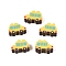 Handmade Polymer Clay Beads, School Bus, Yellow, 6~7x10x4mm, Hole: 2mm