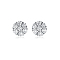 Elegant Round Silver Earrings with Zirconia, Fashionable and High-Quality, Silver, 7mm