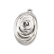 304 Stainless Steel Pendants, Oval Charm, Anti-Tarnish, Stainless Steel Color, 24x15.5x3.5mm, Hole: 1.6mm