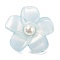 Opaque Resin Pendants, with ABS Imitation Pearl, Flower, Alice Blue, 42x44x11.5mm, Hole: 2.3mm