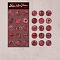 15Pcs PU Imitation Leather Stickers, Self-adhesive Decals, Flat Round, Crimson, 25~27x25~27x2mm