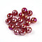 Electroplate Pearlized Glass Pearl Beads, Iridescent, Round, Brown, 8x7.5mm, Hole: 1.4~1.5mm, about 692pcs/Pound