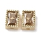 Brass with Cubic Zirconia Beads, Real 18K Gold Plated, Rectangle, Camel, 7x5x3.5mm, Hole: 0.6mm & 1mm