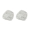Rack Plating Brass Micro Pave Clear Cubic Zirconia Stud Earrings for Women, Cadmium Free & Lead Free, Long-Lasting Plated, Nuggets, Platinum, 13x14mm