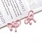 Spray Painted Alloy Pendants, Bowknot, Pink, 19x21mm