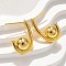 Brass Stud Earrings, Rack Plating, Long-Lasting Plated, Lead Free & Cadmium Free, Round, Real 18K Gold Plated, 21x8mm
