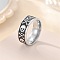 Retro 201 Stainless Steel Enamel Finger Rings for Men, Skull, Carved Ring, Antique Silver, US Size 9(18.9mm)