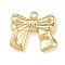 Brass Charms, Bowknot, Cadmium Free & Nickel Free & Lead Free, Real 18K Gold Plated, 12x14x4mm, Hole: 1.2mm