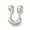 Rack Plating Brass Beads, Balloon Letter, for Personalized Name Necklaces Making, Long-Lasting Plated, Lead Free & Cadmium Free, Platinum, Letter U, 23.5x18x7.5mm, Hole: 2mm