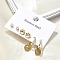 304 Stainless Steel Rhinestone Paw Print Earring Sets, Ion Plating(IP), Real 18K Gold Plated, 22x9mm