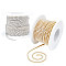 2 Rolls 2 Colors Brass Claw Chains, with ABS Plastic Imitation Pearl Beads, with Spool, Golden & Silver, SS6.5, 2~2.1mm, about 10yards/roll(9.14m/roll), 1roll/color