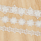 3 Styles Polyester Ribbon, Flower, with Imitation Pearl, for Garment Accessory, White, 1-1/2~2-1/2 inch(37~65mm)
