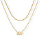 304 Stainless Steel Figure Pendant Double Layer Necklaces for Women, Golden, Number 999, 17.72 inch(45cm), 2pcs/set
