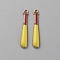 Alloy Enamel Pendants, Baseball Theme Charm, Golden, Baseball Bat, 35x6x3mm, Hole: 1.9mm