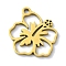 304 Stainless Steel Pendants, Laser Cut, Flower Charms, Golden, 14x13x1mm, Hole: 1mm