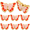 20Pcs Alloy Enamel Beads, Butterfly Shape, Red, 15.5x9.5x4mm, Hole: 1.5mm