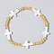 Brass Round Beads Strertch Bracelets, Shell Charm Jewelry for Women, Cross