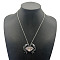 Shiny Alloy Pave Natural Paua Shell Pendant Necklaces, Platinum, Crab