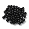 Plastic Imitation Pearl Beads, Round, Black, 6x5.5mm, Hole: 1.4mm
