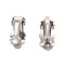 Tarnish Resistant 304 Stainless Steel Clip-On Earrings Findings, with Round Flat Pad, Stainless Steel Color, 16x7x6mm