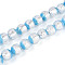 Luminous Handmade Lampwork Silver Foil Beads Strand, Round, Glow in the Dark, Blue, 10~11mm, Hole: 1.2~1.4mm, about 50pcs/strand, 18.50~18.90 inch(47~48cm)