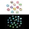 Luminous Resin Decoden Cabochons, Glow in the Dark, Triple Color Flower, Mixed Color, 9x9x3.5mm