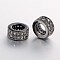 Brass Micro Pave Cubic Zirconia European Large Hole 
Ring Beads, Gunmetal, 7.5~8x4mm, Hole: 5mm
