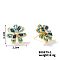 Copper & Zirconia Flower Petal Stud Earrings for Women, Elegant and Luxurious, Golden, 21x21mm