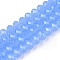 Glass Beads Strands, Imitation Jade, Faceted, Rondelle, Light Sky Blue, 8x6mm, Hole: 1mm, about 60~62pcs/strand, 39~40cm
