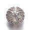 Brass Micro Pave Cubic Zirconia Beads, Round, Clear, Platinum, 10mm, Hole: 1.2mm