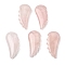 Natural Rose Quartz Pendants, Wing Charms, 43~43.5x20~20.5x18~18.5mm, Hole: 1.5mm